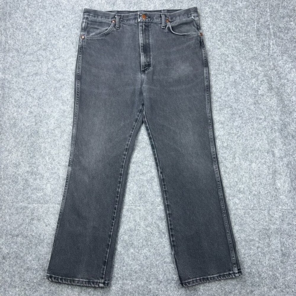 VTG Wrangler Jeans Mens 36x30 Black Cowboy Cut Slim 938BLK Stretch Western Denim